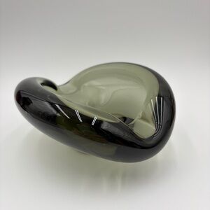 Per Lutken Holmegaard Denmark MCM Smoke Grey Art Glass Ashtray Thick As Is